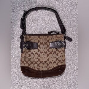 Coach Brown and Tan Signature Bag